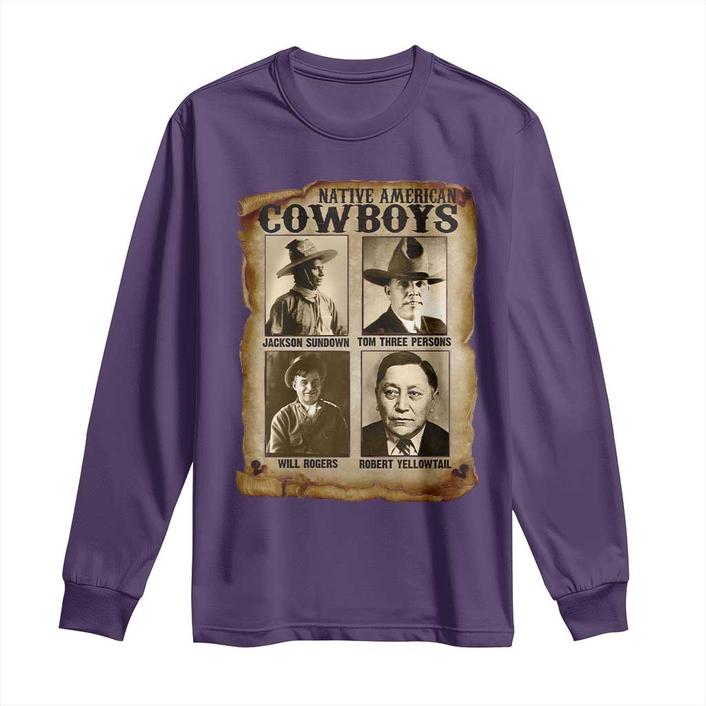 Native American Cowboy Legends Long Sleeve Shirt Vintage Western Rodeo - Wonder Print Shop