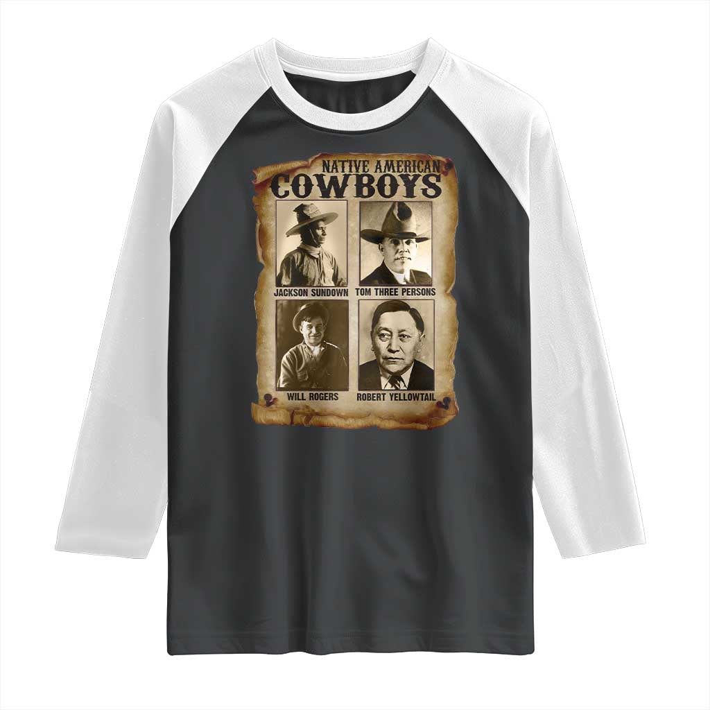Native American Cowboy Legends Raglan Shirt Vintage Western Rodeo - Wonder Print Shop