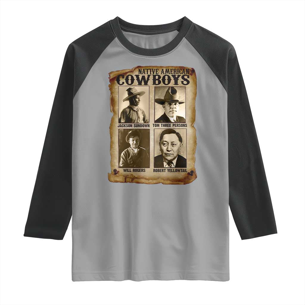 Native American Cowboy Legends Raglan Shirt Vintage Western Rodeo - Wonder Print Shop
