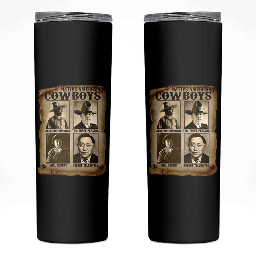 Native American Cowboy Legends Skinny Tumbler Vintage Western Rodeo - Wonder Print Shop