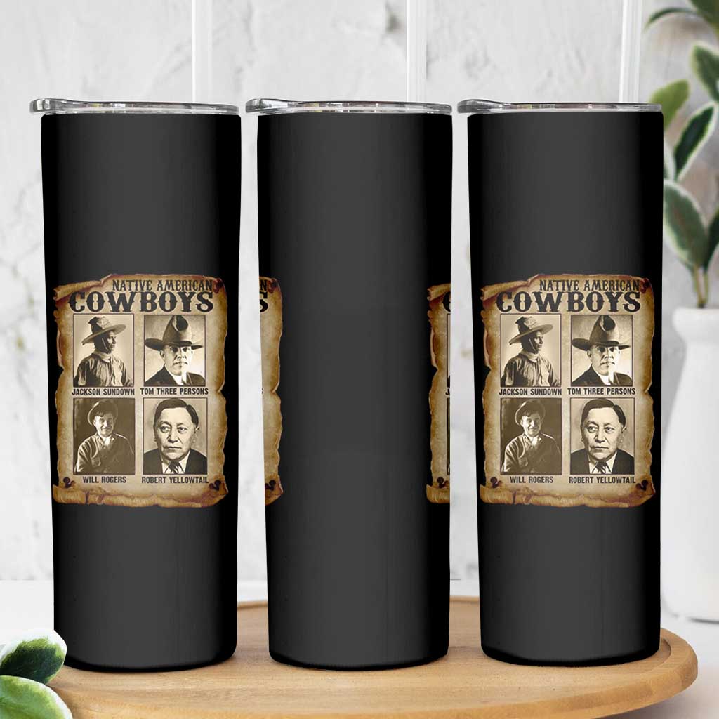 Native American Cowboy Legends Skinny Tumbler Vintage Western Rodeo - Wonder Print Shop