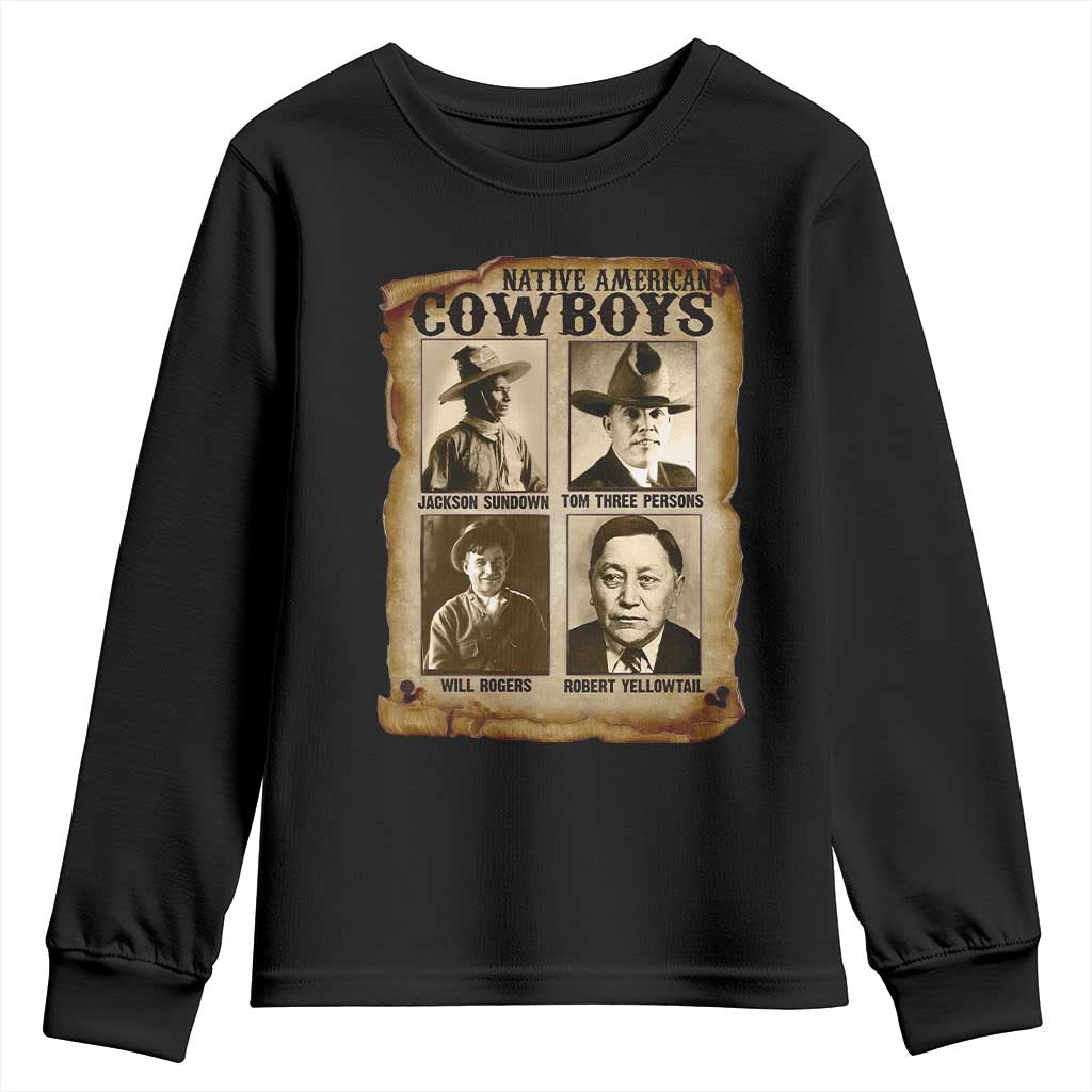Native American Cowboy Legends Youth Sweatshirt Vintage Western Rodeo - Wonder Print Shop