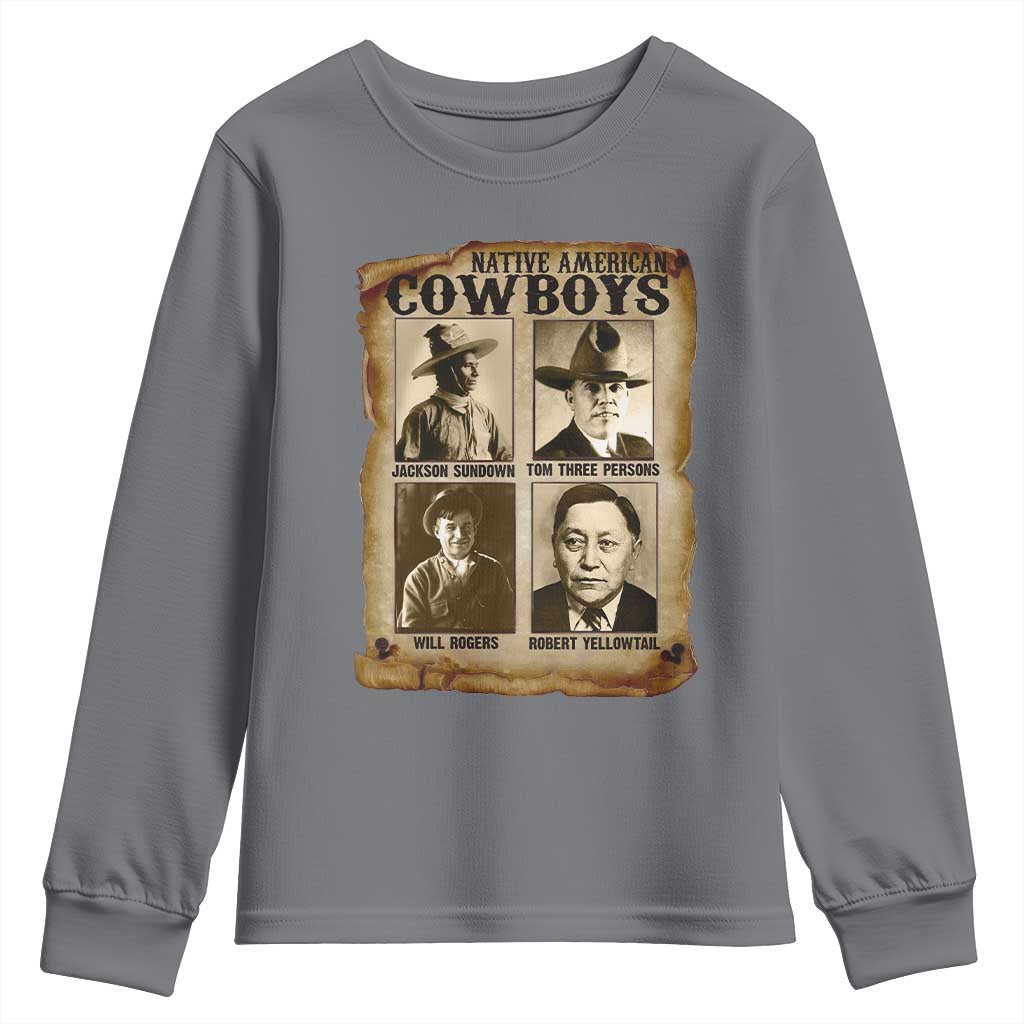 Native American Cowboy Legends Youth Sweatshirt Vintage Western Rodeo - Wonder Print Shop