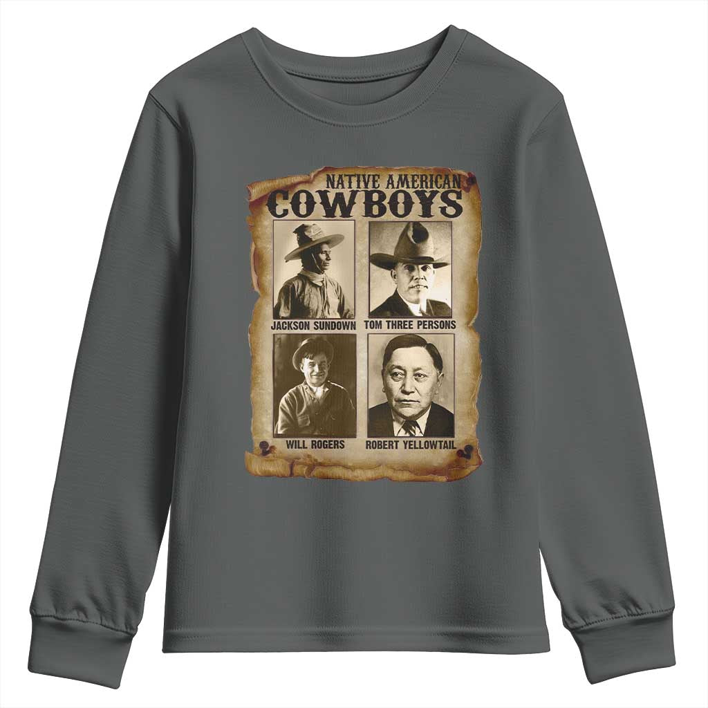 Native American Cowboy Legends Youth Sweatshirt Vintage Western Rodeo - Wonder Print Shop