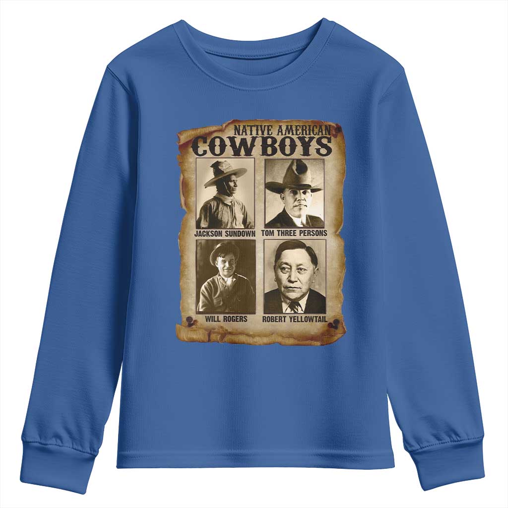 Native American Cowboy Legends Youth Sweatshirt Vintage Western Rodeo - Wonder Print Shop