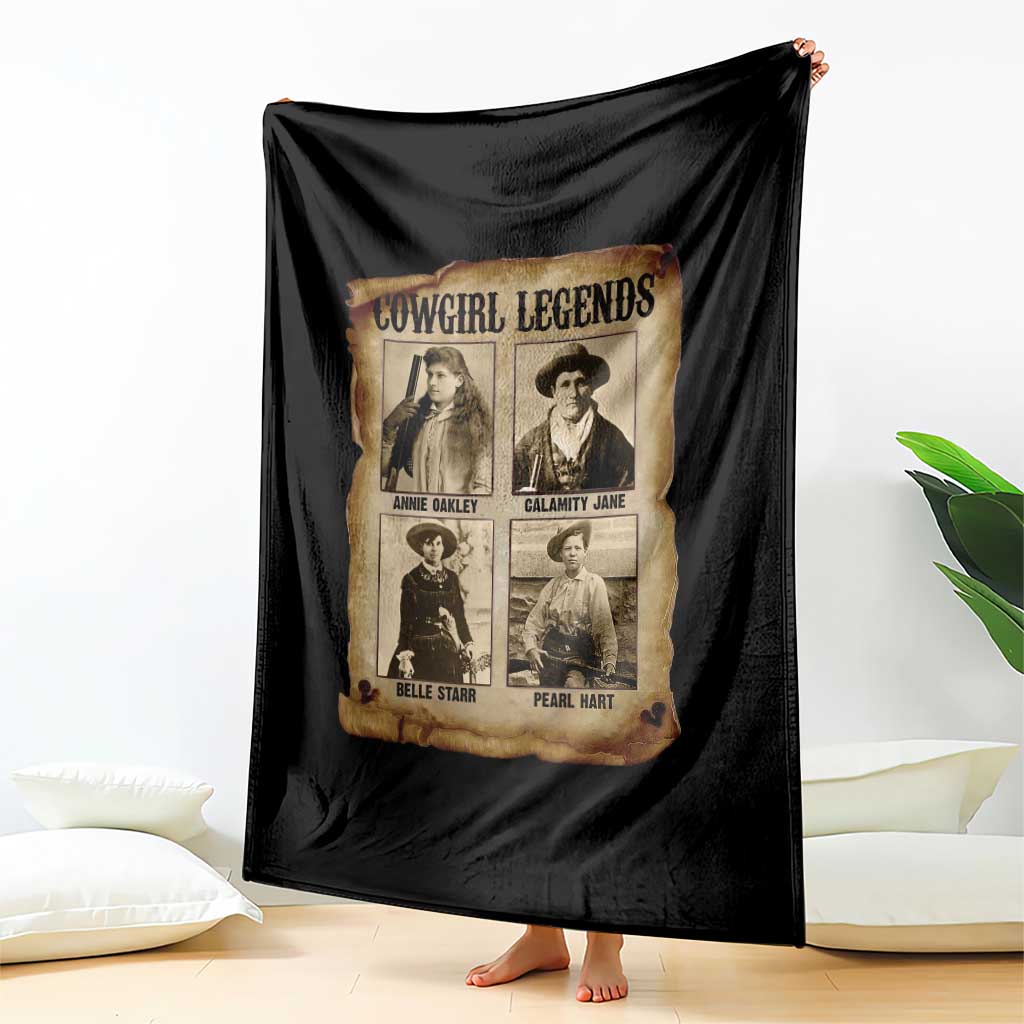 Cowgirl Legends Throw Blanket Vintage Legendary American Old West - Wonder Print Shop