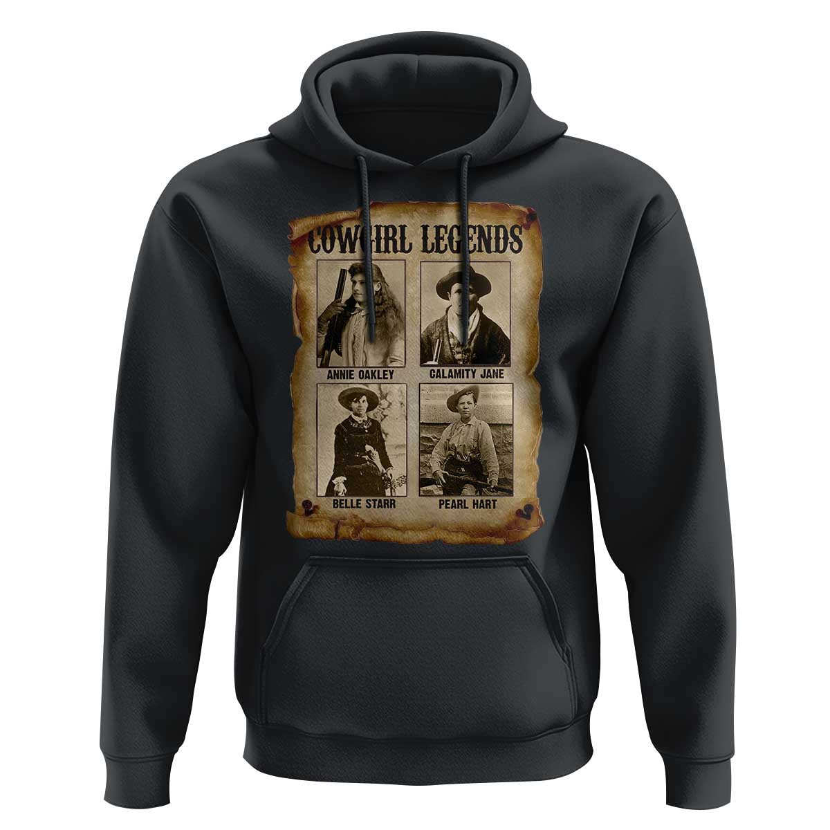 Cowgirl Legends Hoodie Vintage Legendary American Old West - Wonder Print Shop
