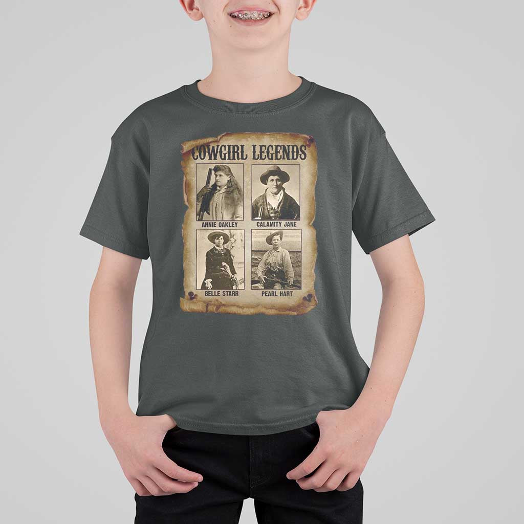 Cowgirl Legends T Shirt For Kid Vintage Legendary American Old West - Wonder Print Shop