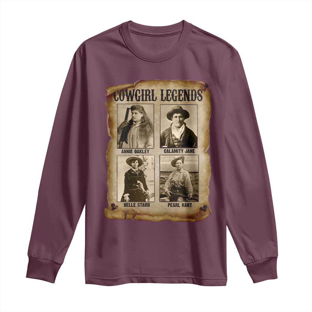 Cowgirl Legends Long Sleeve Shirt Vintage Legendary American Old West - Wonder Print Shop