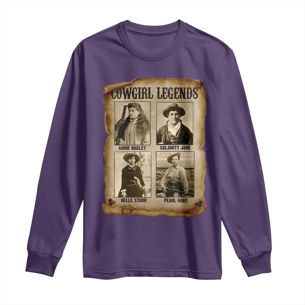 Cowgirl Legends Long Sleeve Shirt Vintage Legendary American Old West - Wonder Print Shop