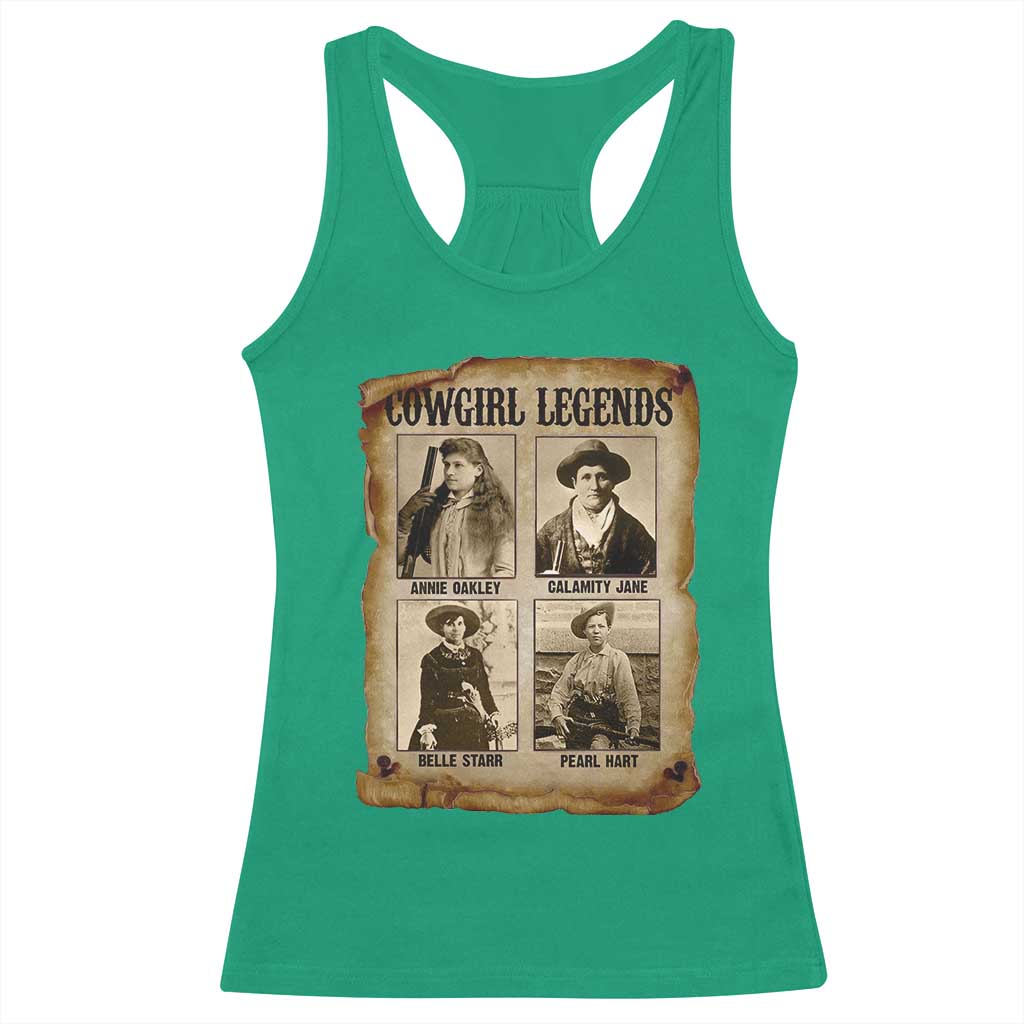 Cowgirl Legends Racerback Tank Top Vintage Legendary American Old West - Wonder Print Shop