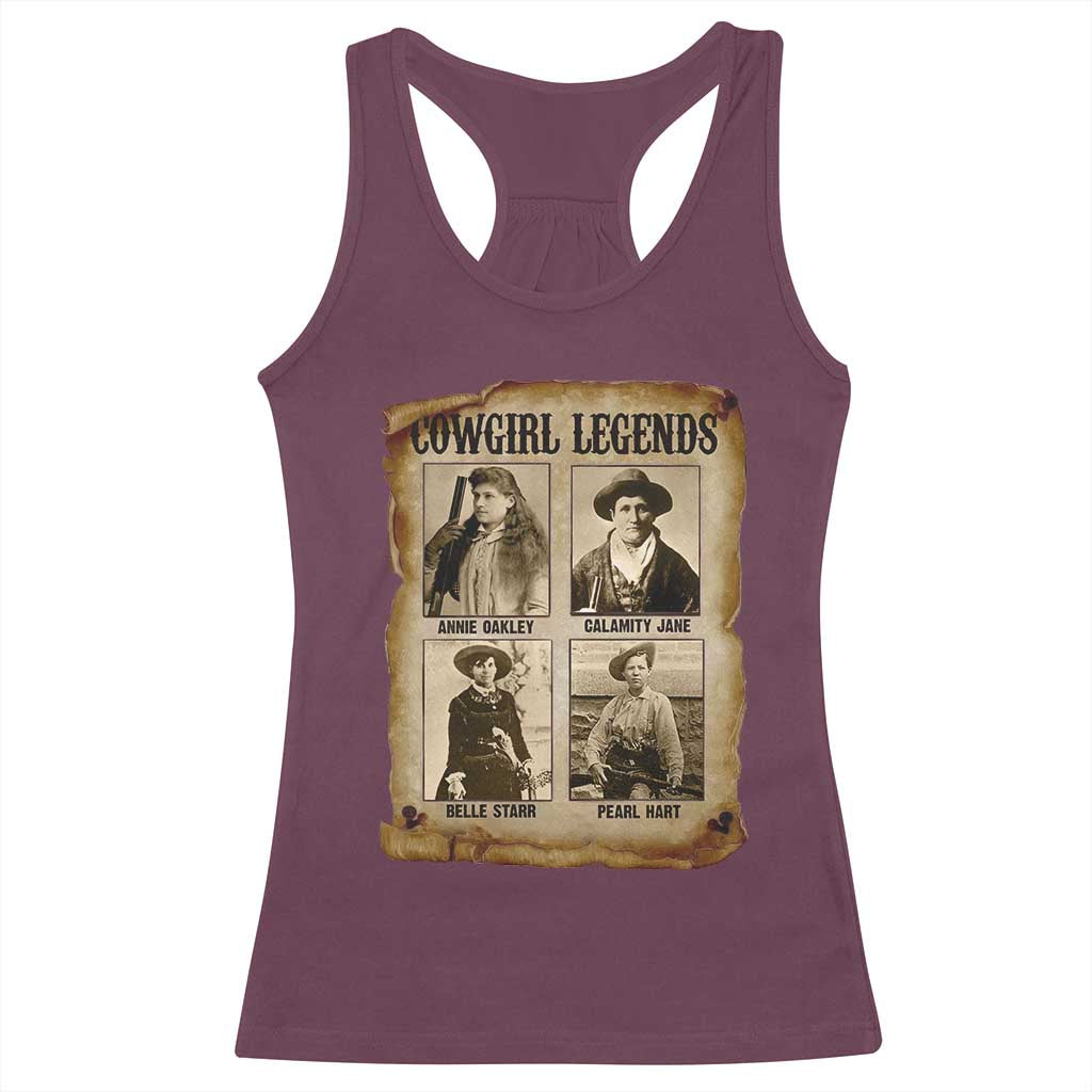 Cowgirl Legends Racerback Tank Top Vintage Legendary American Old West - Wonder Print Shop