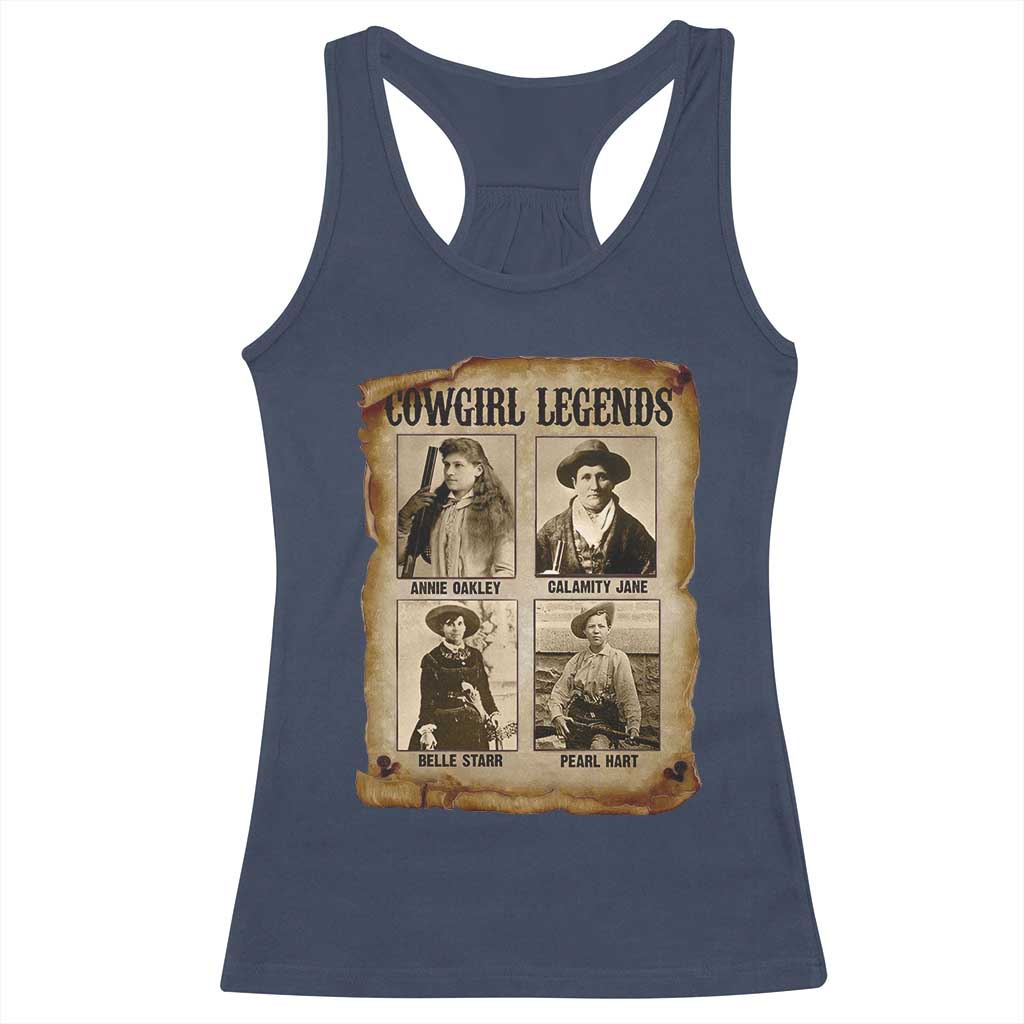 Cowgirl Legends Racerback Tank Top Vintage Legendary American Old West - Wonder Print Shop