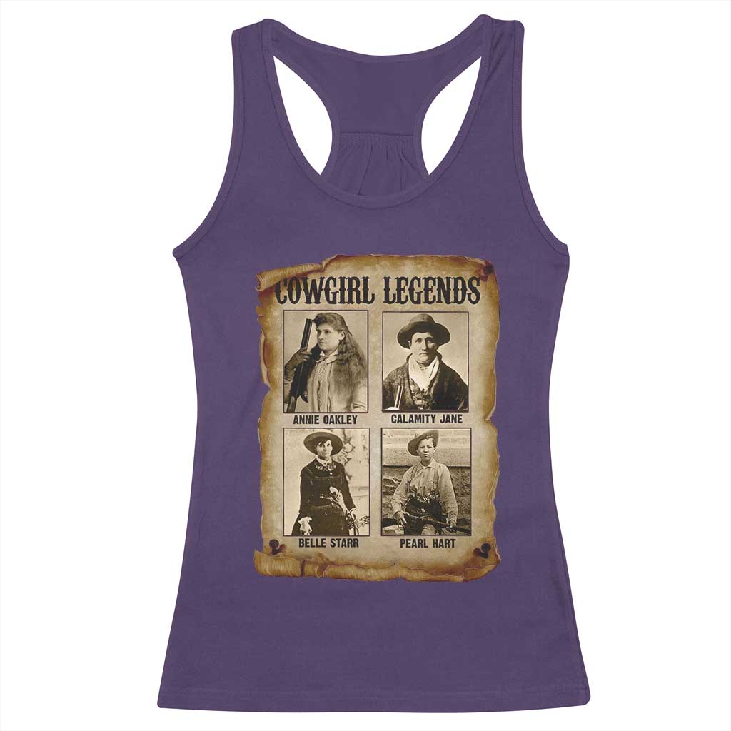Cowgirl Legends Racerback Tank Top Vintage Legendary American Old West - Wonder Print Shop