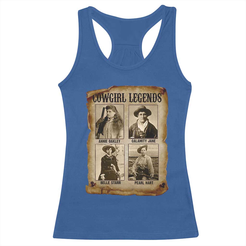 Cowgirl Legends Racerback Tank Top Vintage Legendary American Old West - Wonder Print Shop