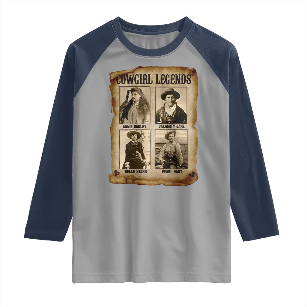 Cowgirl Legends Raglan Shirt Vintage Legendary American Old West - Wonder Print Shop