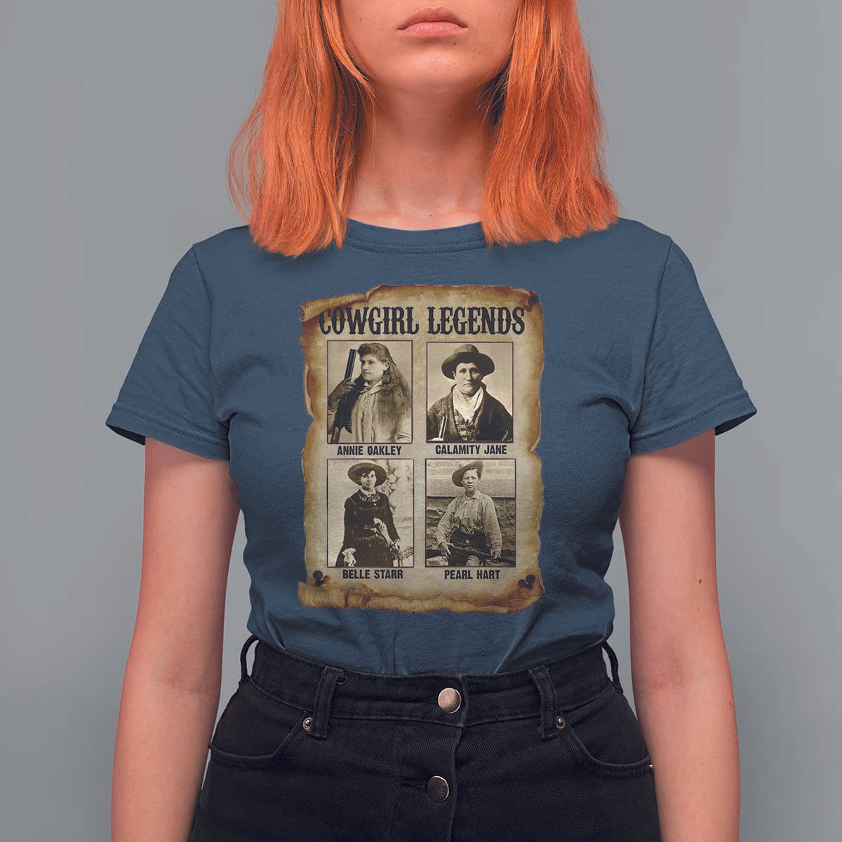 Cowgirl Legends T Shirt For Women Vintage Legendary American Old West - Wonder Print Shop