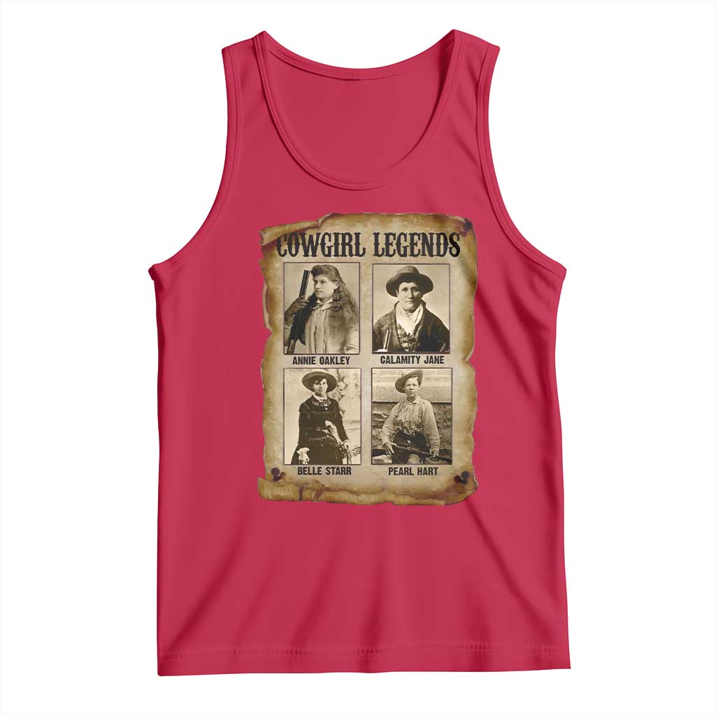 Cowgirl Legends Tank Top Vintage Legendary American Old West - Wonder Print Shop