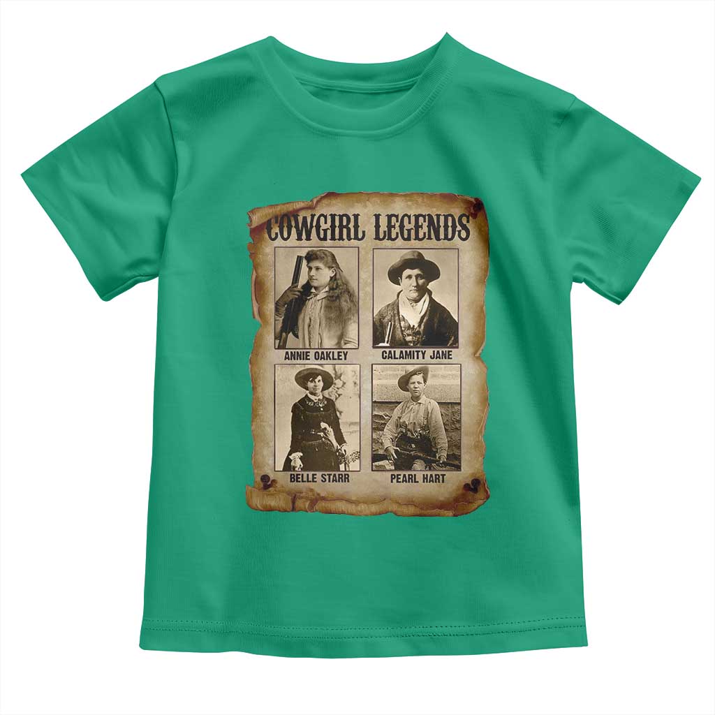 Cowgirl Legends Toddler T Shirt Vintage Legendary American Old West - Wonder Print Shop