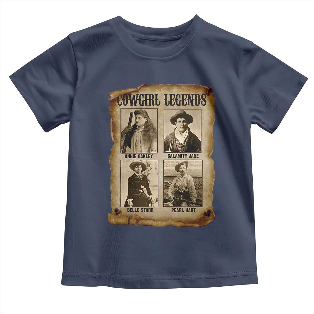 Cowgirl Legends Toddler T Shirt Vintage Legendary American Old West - Wonder Print Shop