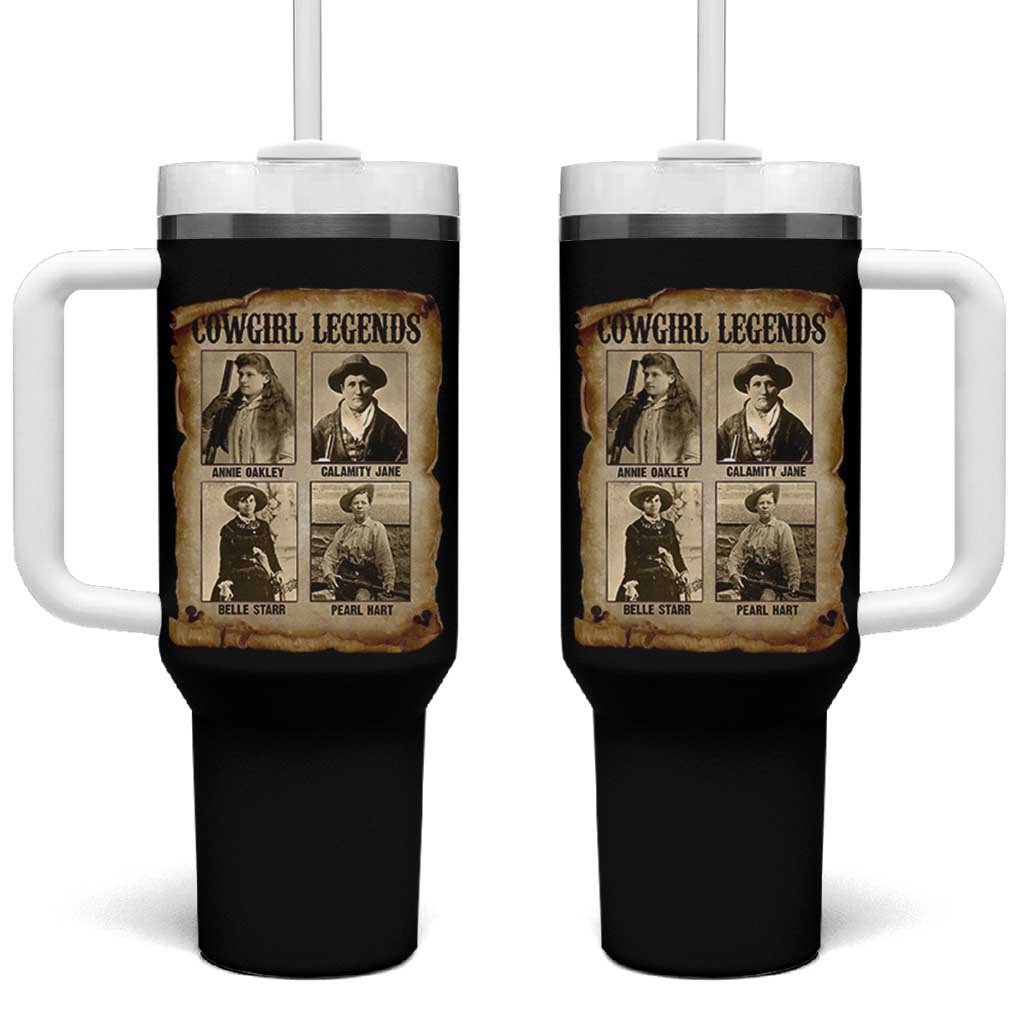 Cowgirl Legends Tumbler With Handle Vintage Legendary American Old West - Wonder Print Shop
