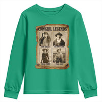 Cowgirl Legends Youth Sweatshirt Vintage Legendary American Old West - Wonder Print Shop