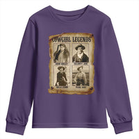 Cowgirl Legends Youth Sweatshirt Vintage Legendary American Old West - Wonder Print Shop