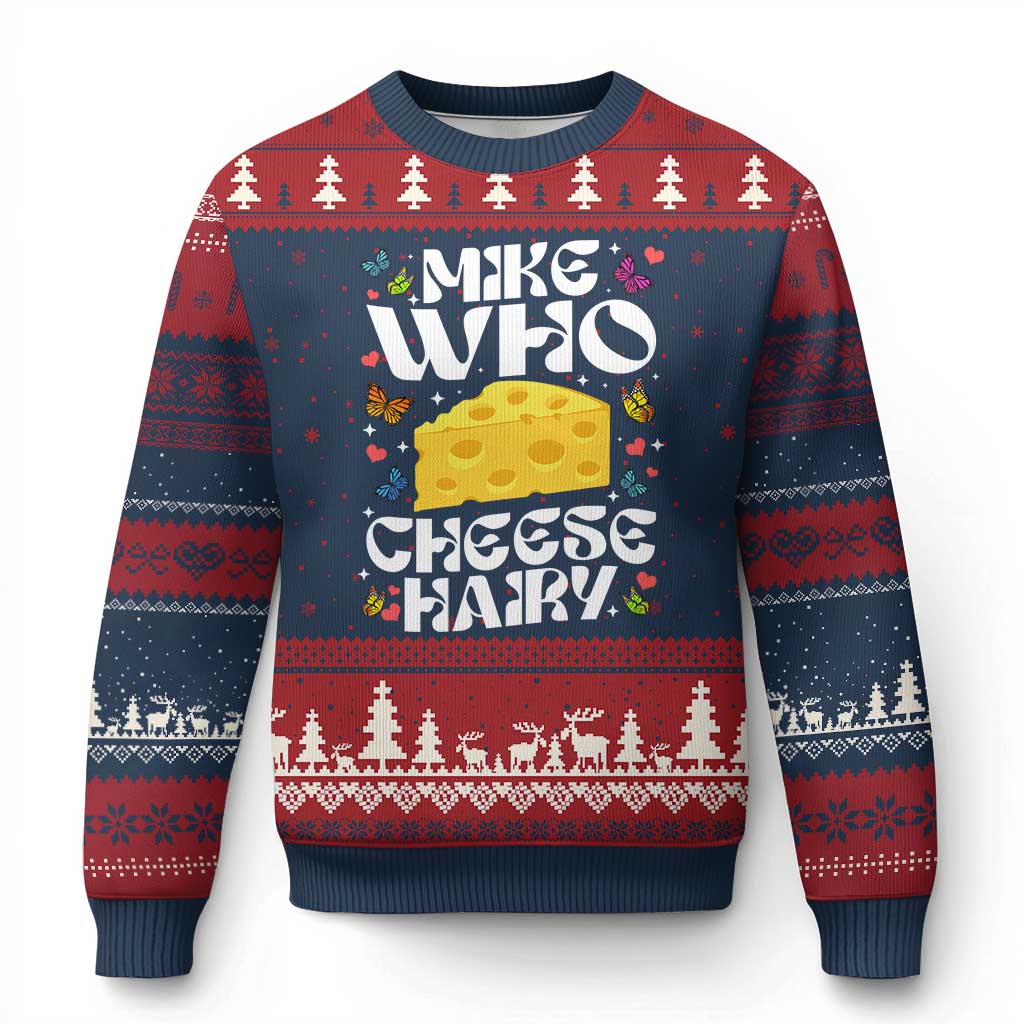 Funny Mike Who Cheese Hairy Ugly Christmas Sweater Inappropriate Adult Humor - Wonder Print Shop