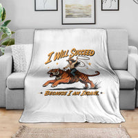 I Will Succeed Because I Am Insane Funny Cowgirl Riding Tiger Throw Blanket