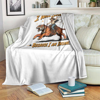 I Will Succeed Because I Am Insane Funny Cowgirl Riding Tiger Throw Blanket