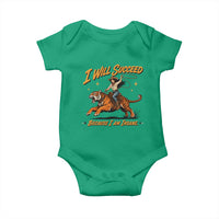 I Will Succeed Because I Am Insane Funny Cowgirl Riding Tiger Baby Onesie
