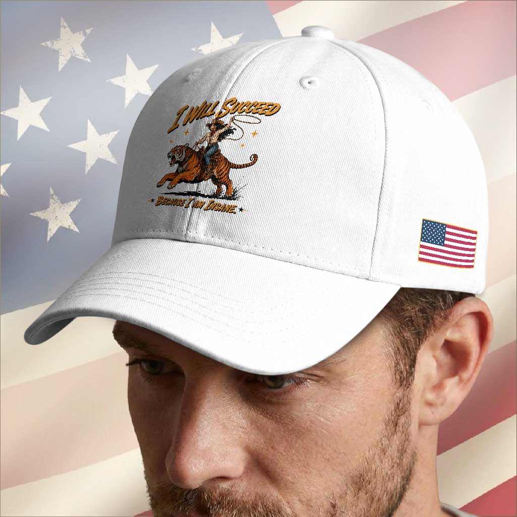 I Will Succeed Because I Am Insane Funny Cowgirl Riding Tiger Baseball Cap