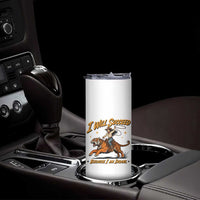 I Will Succeed Because I Am Insane Funny Cowgirl Riding Tiger Skinny Tumbler