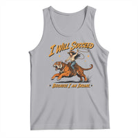 I Will Succeed Because I Am Insane Funny Cowgirl Riding Tiger Tank Top