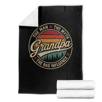 Grandpa The Man The Myth The Bad Influence Throw Blanket Retro Forest Father's Day