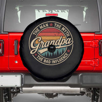 Grandpa The Man The Myth The Bad Influence Spare Tire Cover Retro Forest Father's Day