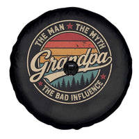 Grandpa The Man The Myth The Bad Influence Spare Tire Cover Retro Forest Father's Day