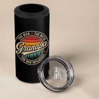 Grandpa The Man The Myth The Bad Influence 4 in 1 Can Cooler Tumbler Retro Forest Father's Day