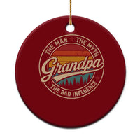 Grandpa The Man The Myth The Bad Influence Ceramic Ornament Retro Forest Father's Day