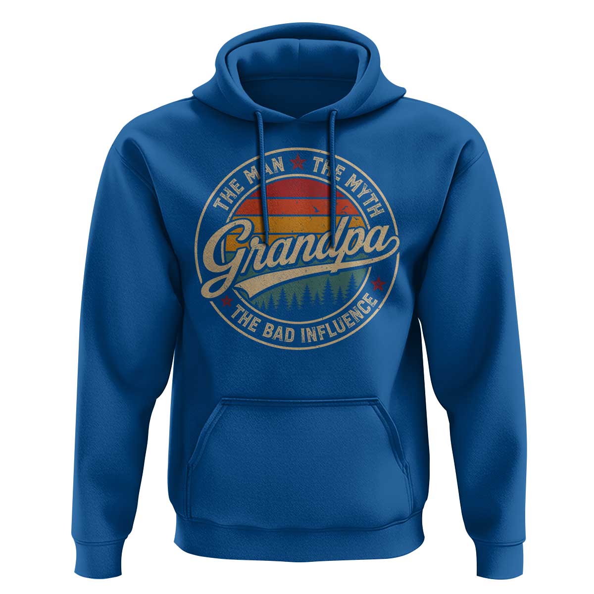 Grandpa The Man The Myth The Bad Influence Hoodie Retro Forest Father's Day