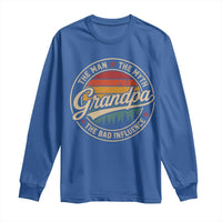 Grandpa The Man The Myth The Bad Influence Long Sleeve Shirt Retro Forest Father's Day
