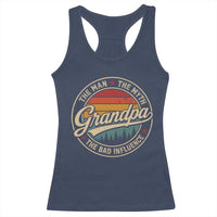 Grandpa The Man The Myth The Bad Influence Racerback Tank Top Retro Forest Father's Day