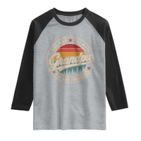 Grandpa The Man The Myth The Bad Influence Raglan Shirt Retro Forest Father's Day