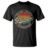 Grandpa The Man The Myth The Bad Influence T Shirt Retro Forest Father's Day