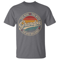 Grandpa The Man The Myth The Bad Influence T Shirt Retro Forest Father's Day