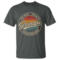 Grandpa The Man The Myth The Bad Influence T Shirt Retro Forest Father's Day