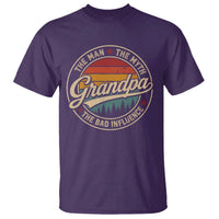 Grandpa The Man The Myth The Bad Influence T Shirt Retro Forest Father's Day