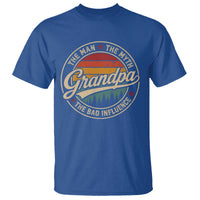 Grandpa The Man The Myth The Bad Influence T Shirt Retro Forest Father's Day
