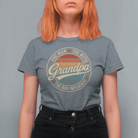 Grandpa The Man The Myth The Bad Influence T Shirt For Women Retro Forest Father's Day