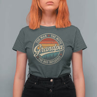Grandpa The Man The Myth The Bad Influence T Shirt For Women Retro Forest Father's Day